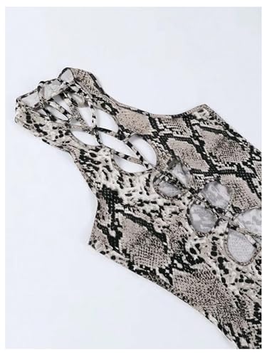 SweatyRocks Women's Sexy Club Bodycon Dresses Cut Out Lace Up Halter Mini Going Out Dress - Image 6