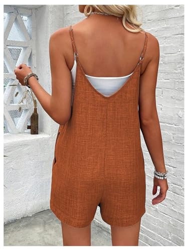 Alternative view of SweatyRocks Women's Summer Casual Spaghetti Strap Romper Loose Shorts Overalls Jumpsuit with Pocket