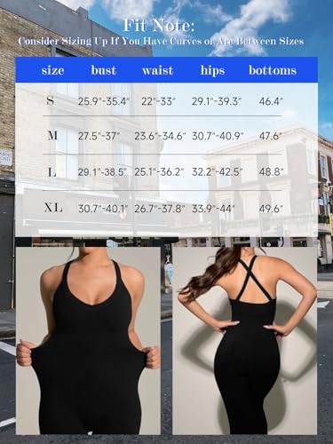 VUTRU Women Jumpsuits Sexy V Neck One Piece Bodysuit Romper Shapewear Tummy Control Workout Athletic Leotards, Black M - Image 7