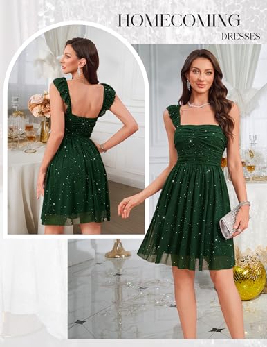 Wedtrend Sparkly Homecoming Dresses for Teens 2025 Short Sequin Dresses Ruffle Strap 80s Dress - Image 3