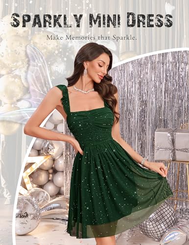 Wedtrend Sparkly Homecoming Dresses for Teens 2025 Short Sequin Dresses Ruffle Strap 80s Dress - Image 5