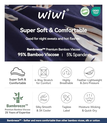 WiWi Women's Robe Long Sleeve Bathrobe with Pockets Soft Kimono Spa Lightweight Robes Bamboo Viscose Loungewear S-XXL - Image 6