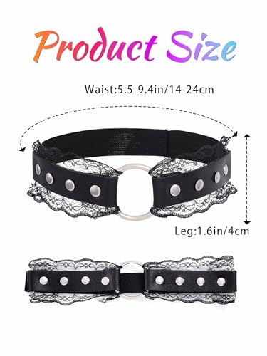Woeoe Lace Thigh Garter Elastic Leg Garters Belt for Women Punk Gothic Adjustable Rave party for Women - Image 4