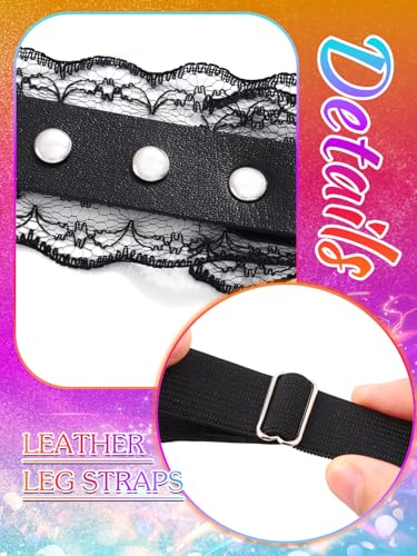 Woeoe Lace Thigh Garter Elastic Leg Garters Belt for Women Punk Gothic Adjustable Rave party for Women - Image 7