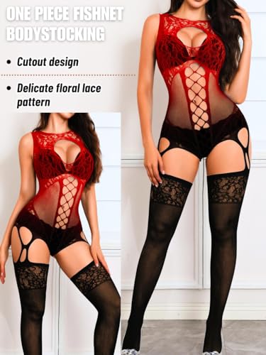 Alternative view of Women Body Stockings Sexy, Exotic Dancer Fishnets Lingerie Glow Party, Fishnet Bodysuit Rave Outfits Club Plus Size