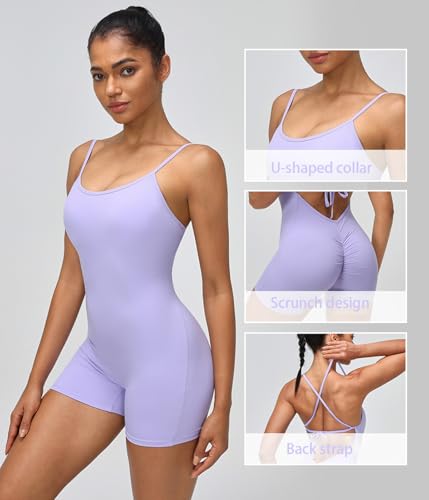 Womens Jumpsuits Shorts Rompers Workout One Piece Bodysuits Jumpers Yoga Tummy Control Padded Sports Bra - Image 7