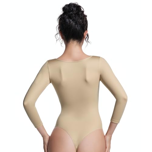 Womens Long Sleeve Bodysuit Square Neck Sexy Thong Body Suits Slim Fitted Tops for Fall Winter - Image 4