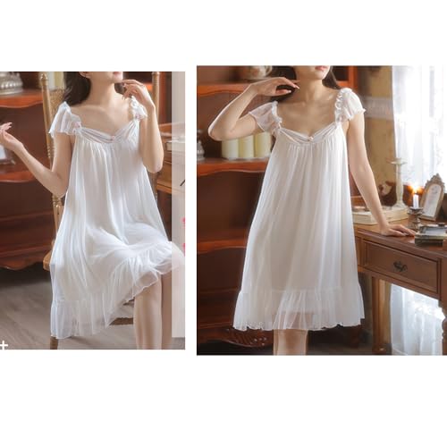 Womens Princess Nightdress Vintage Sleepwear Sweet Pajamas Nightwear Loungegown Chemises Nighties - Image 3