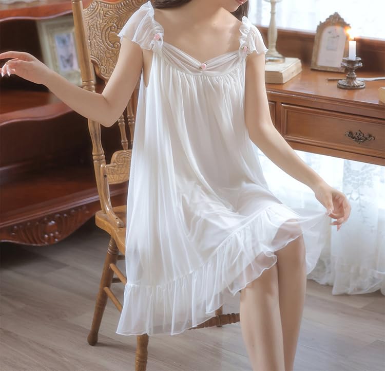 Womens Princess Nightdress Vintage Sleepwear Sweet Pajamas Nightwear Loungegown Chemises Nighties - Image 5