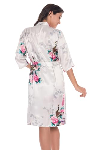 Women's Satin Nightgown with Robes Set 2 Piece Sleepwear Sexy Slip Gown Pajamas Set Silky Cami Nightwear - Image 4