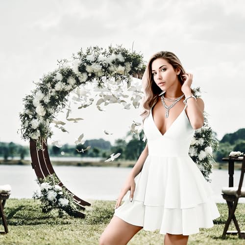 Women's Sexy Backless Halter Dress, Featuring Adjustable Bows V-Neck Mini Dres for Party,Homecoming Dresses - Image 4