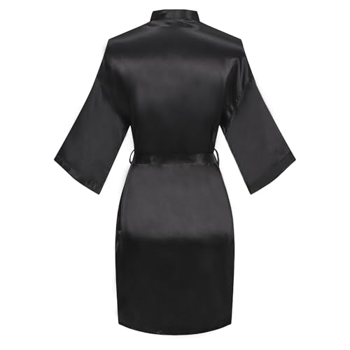 Alternative view of Women’s Short Satin Robes Lightweight Silky V-Neck Sleepwear,Wedding Bridal Party Bride Bridesmaid Bathrobes