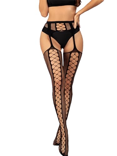 Women's Suspender Fishnet Stockings Tights High Waist Sexy Lace Pantyhose - Image 3