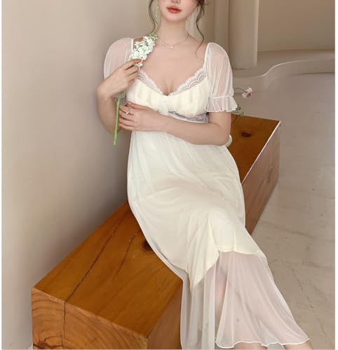 Womens' Sweet Nightgown Vintage Nightdress Victorian Sleepwear Lace Pajamas Loungewear Lingerie Nighties - Image 5