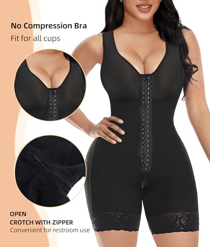 YIANNA Fajas Colombianas Shapewear for Women Tummy Control Post Surgery Full Body Shaper Butt Lifter with Zipper Crotch - Image 5