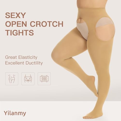 Yilanmy Suspender Pantyhose for Women Plus Size Garter Belt Tights Sexy Opaque Thigh High Stockings - Image 3