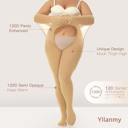 Yilanmy Suspender Pantyhose for Women Plus Size Garter Belt Tights Sexy Opaque Thigh High Stockings - Image 4