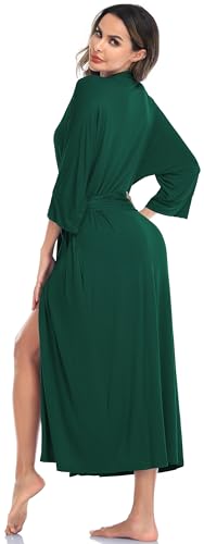 goodmansam Womens Soft Knit Bathrobes Long Kimono Robes Lightweight Sleepwear with Pockets Ladies Loungewear Housecoat - Image 5