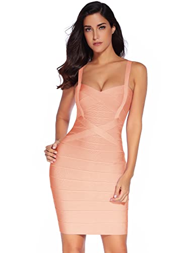 meilun Women's Celebrity Bandage Bodycon Dress Strap Party Pencil Dress - Image 3