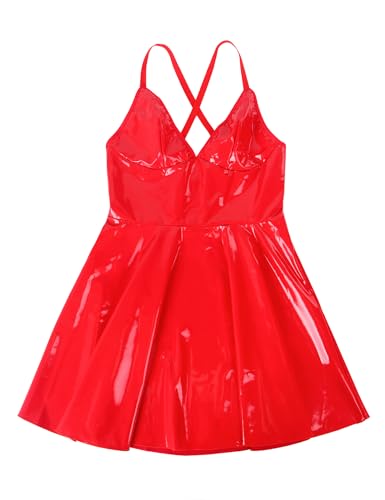 ohyeahlady PU Leather Lingerie Set for Women Sexy Clubwear Babydoll Halloween Wet Look Chemise Mini Dress Outfits S-2XL - Image 7