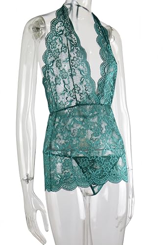 piece set with elastic mesh, skin-friendly cotton panties, cheeky lingerie and satin pajama style - Image 4